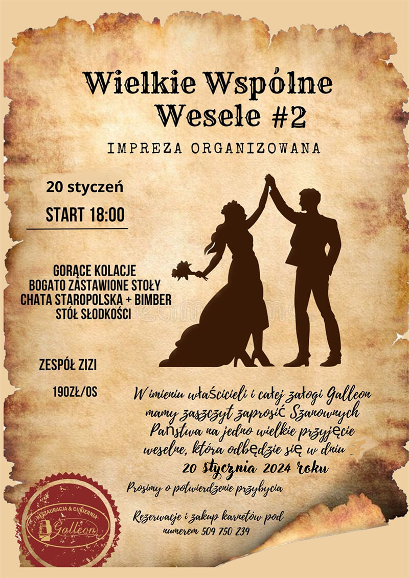 Wielkie wspólne wesele 2 - Restauracja Galleon Buszkowice - Przemyśl
