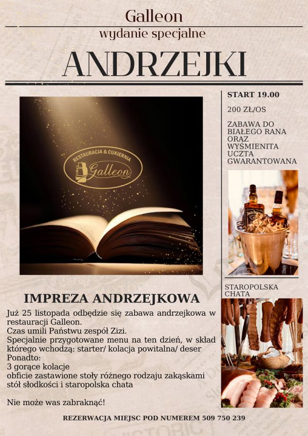 Andrzejki 2023 - Restauracja Galleon Buszkowice/Przemyśl